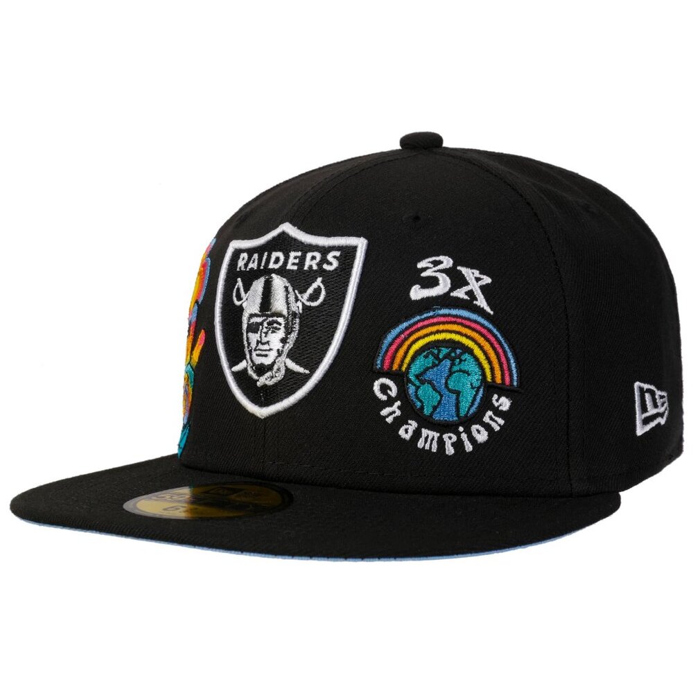 New Era Vintage Retro 59Fifty NFL Raiders Champions Patches Cap Size 7 NWT